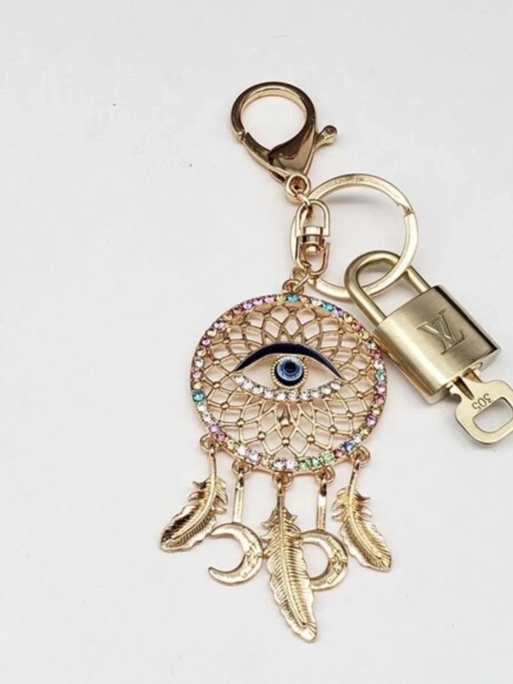 Louis Vuitton Gold Padlock 🔑 Authentic LV Unbranded Keychain Bag Charm